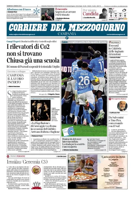 Prima-pagina-corriere del mezzogiorno-del-2025-03-02